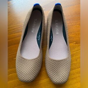 Rothy's Women's Brown/Tan Basket Weave Square Flats